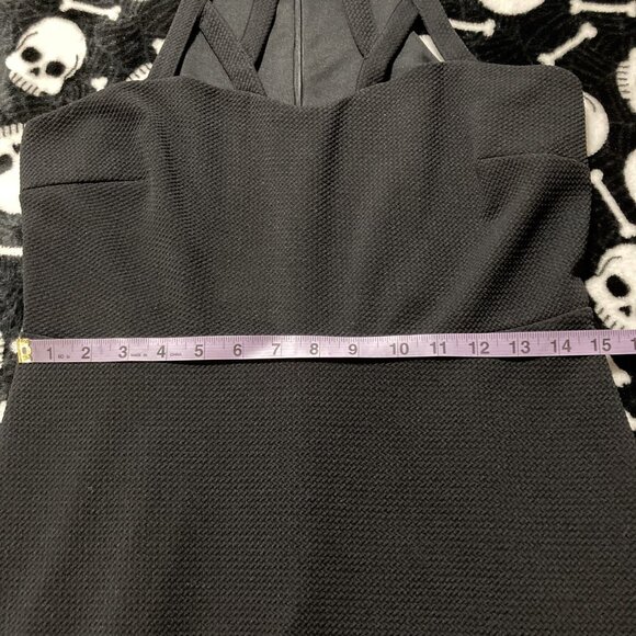 REITMAN'S Vintage black cut out design neckline fit & flare dress ~ SMALL MEDIUM - Picture 8 of 14